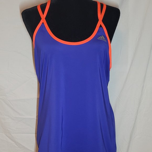 adidas Tops - Adidas Cobalt Blue Climacool Techfit Racer Back Active Tank in XL